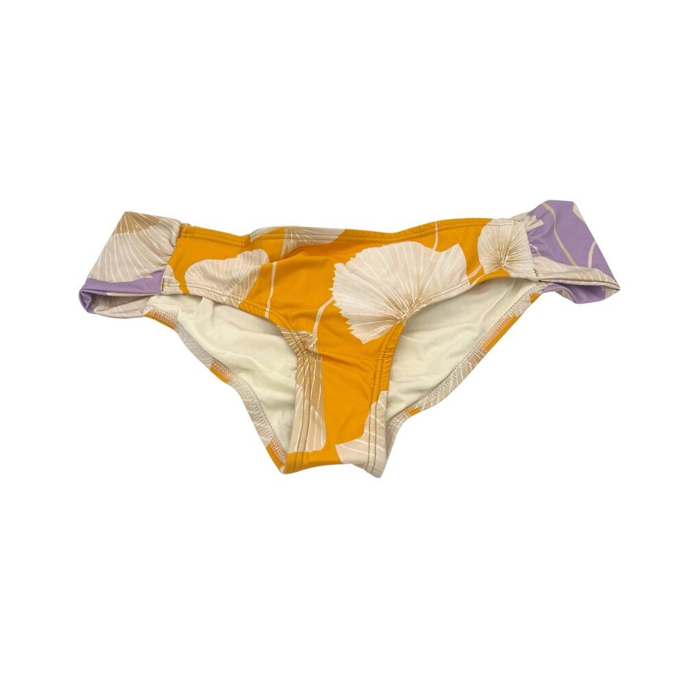 Palmacea Colibria Ruched Back Bikini Bottom Floral Leaf Tropical Swim XL NWT